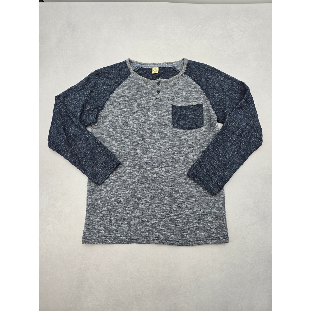 Navy Blue Work Casual Heather Grey Y2K Sweater Rustic Blue‎ Boys Top Large